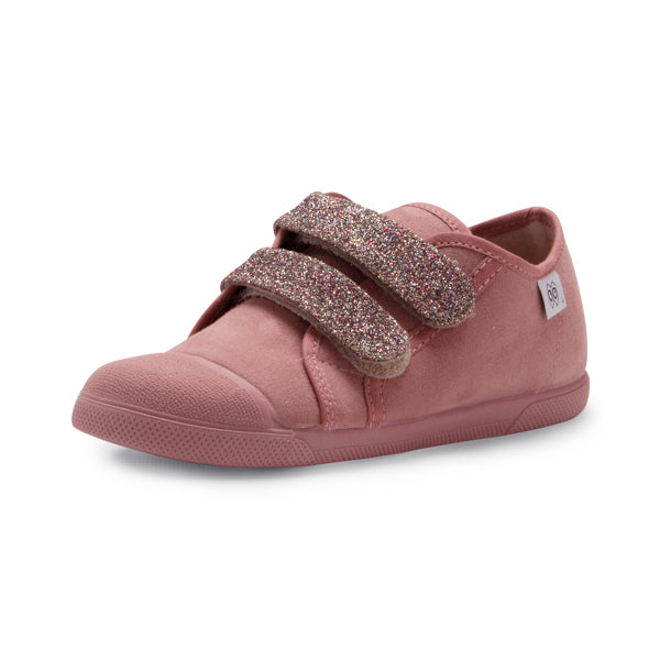 Tenis Velcro Glitter Rosa