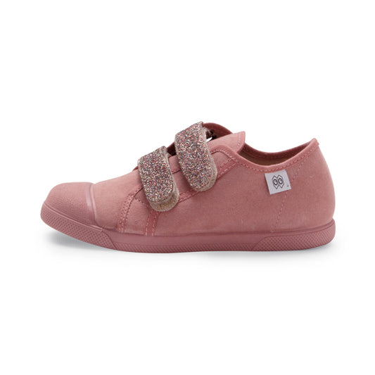 Tenis Velcro Glitter Rosa